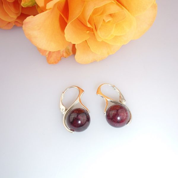 granát náušnice v striebre image