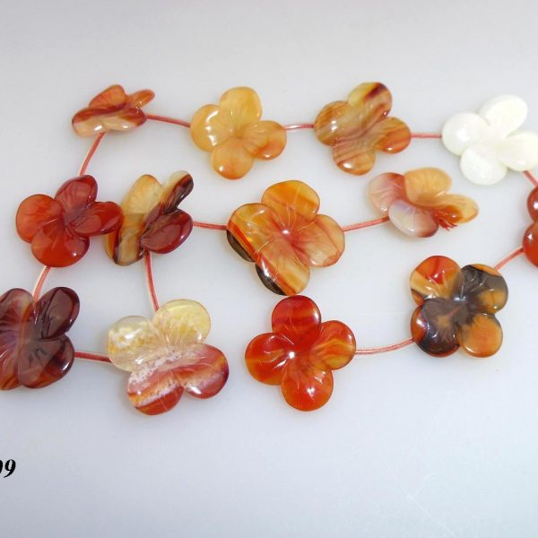 karneol korálky kvietky image