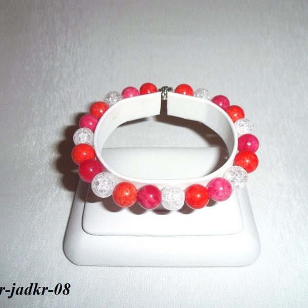 ľadové muškáty - náramok z jadeitu a praskaného kryštálu image