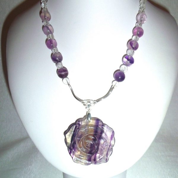 fluorit kryštál horský náhrdelník image