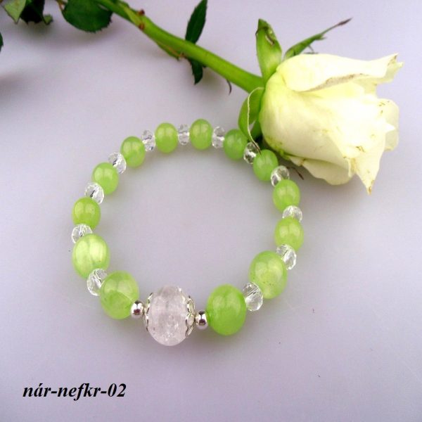 nefrit krištál striebro náramok image