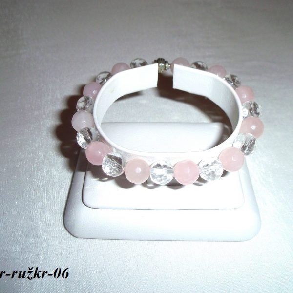 ruženín a kryštál brúsené korálky náramok image