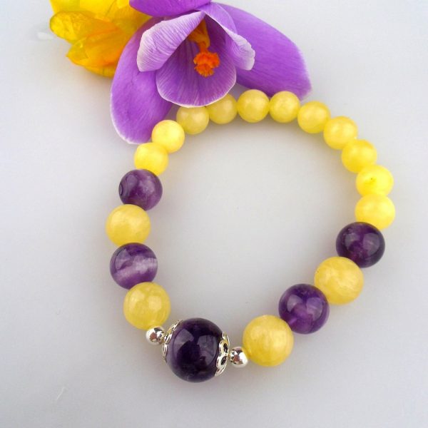 ametyst kalcit striebro náramok image