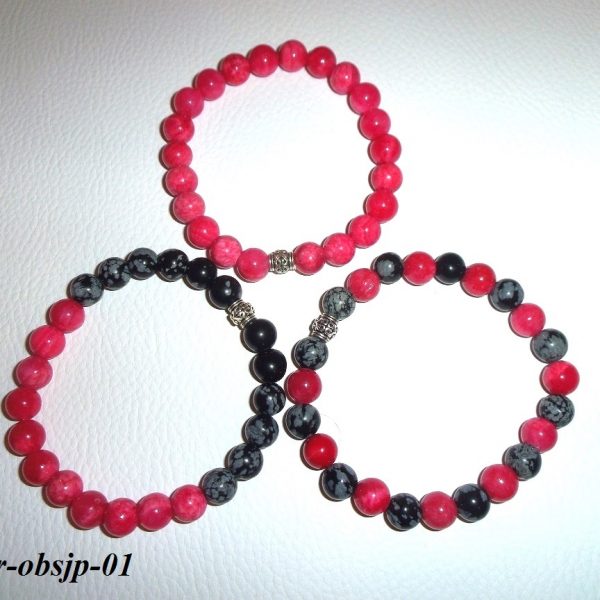 náramky z jadeitu a vločkového obsidiánu - pak image