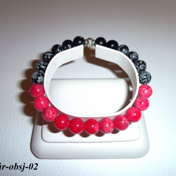 náramok nočný motýľ obsidián a jadeit image