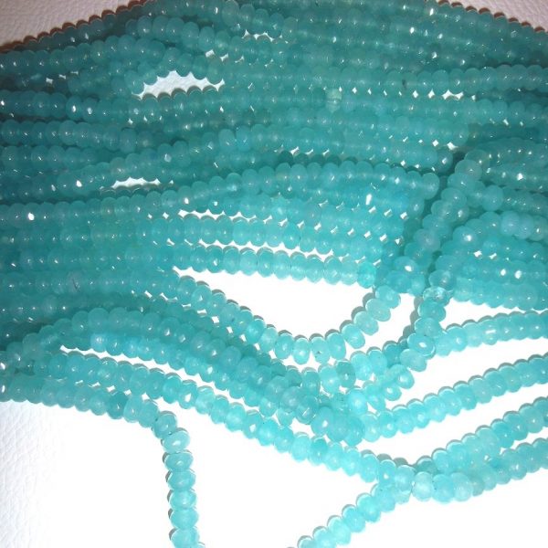 jadeit modrý brúsený korálky 4x6mm image