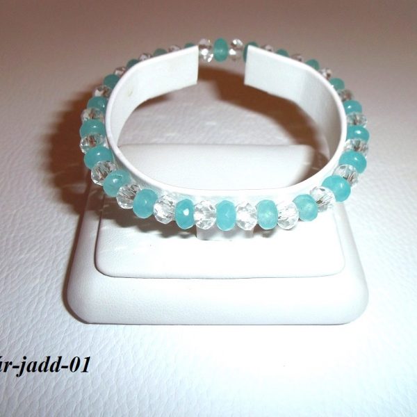 jadeit kryštál náramok brúsené korálky image