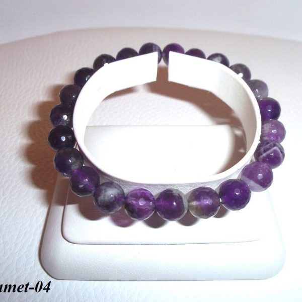 ametyst 8mm brúsené korálky náramok image