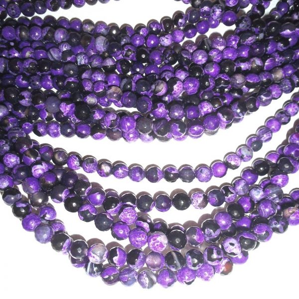 achát brúsený čiernofialový korálky image