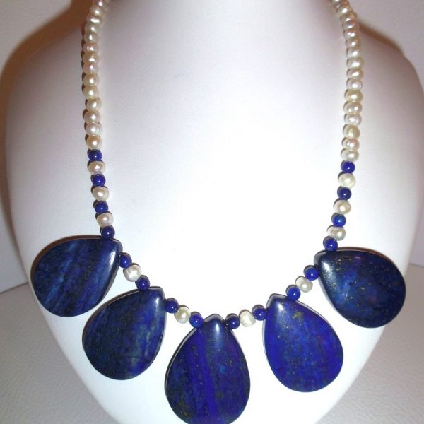 perly lapis lazuli náhrdelník image