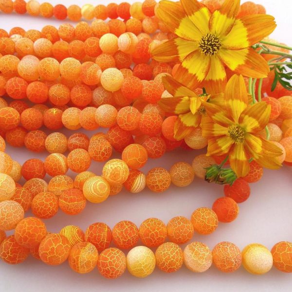 achát matný oranžový korálky 10mm image