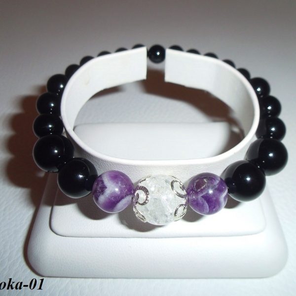 ametyst kryštál ónyx náramok image