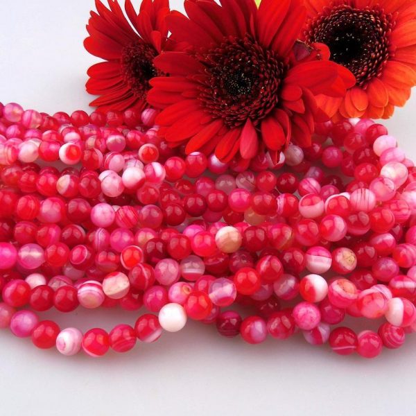 achát fuchsia korálky 8mm AKCIA image