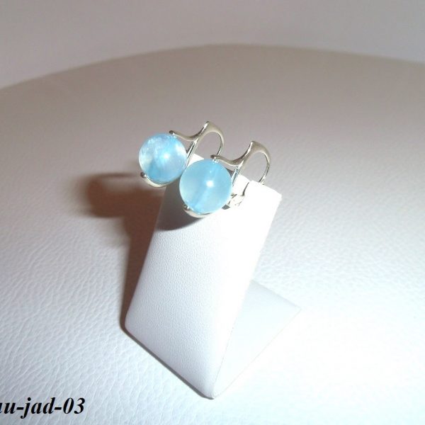 akvamarínový jadeit náušnice image