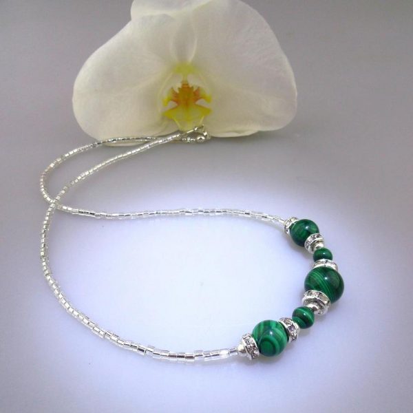 malachit náhrdelník + striebro image