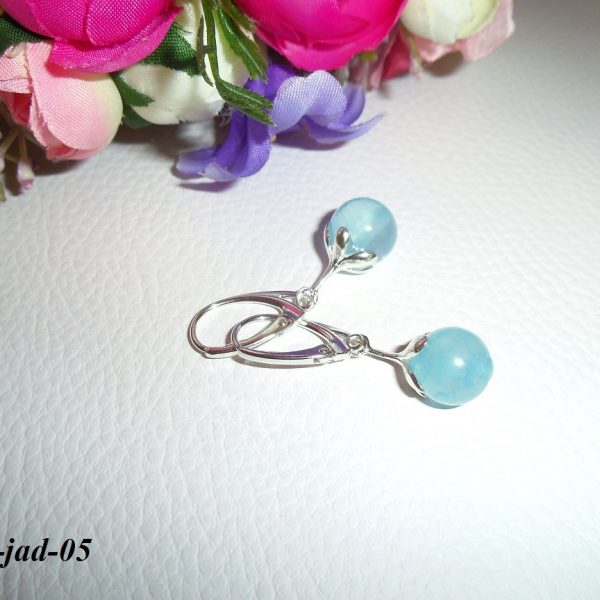 jadeit akvamarínový náušnice image