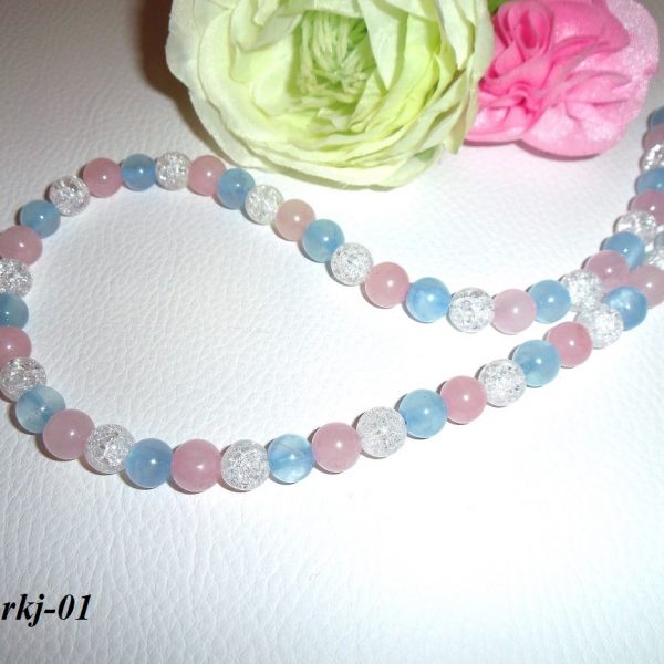 ruženín kryštál jadeit náhrdelník image