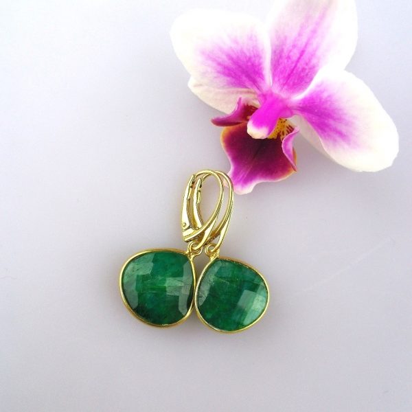 smaragdy facetované náušnice image