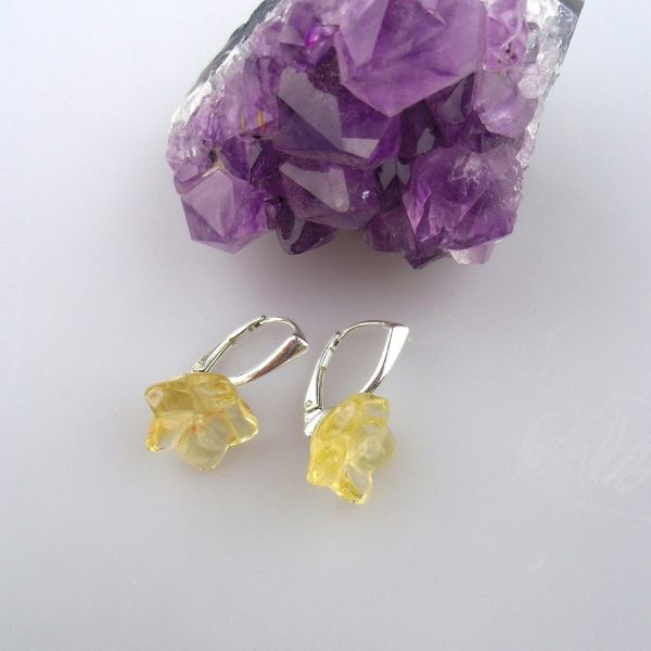 citrín kvietky náušnice image