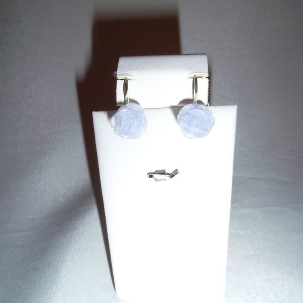 náušnice z chalcedónu - kvietky image