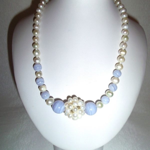 chalcedón , riečna perla náhrdelník image