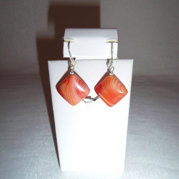 achát ohnivý náušnice image