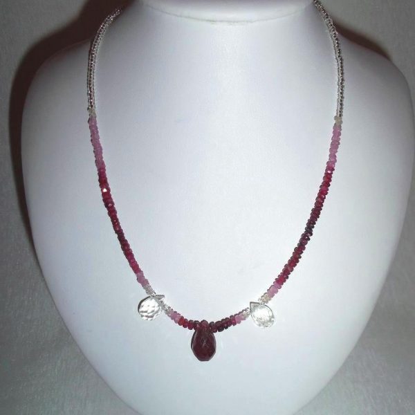 náhrdelník rubín , horský kryštál image