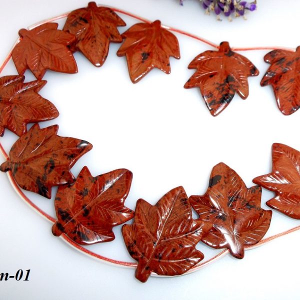 obsidián korálky - lístky image