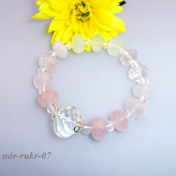 ruženín a kryštál náramok brúsené tvary image