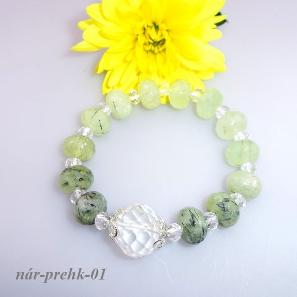 prehnit kryštál náramok brúsené tvary image