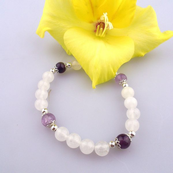 ametyst jadeit mesačný náramok image