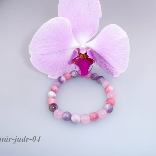 ruženín jadeit náramok 