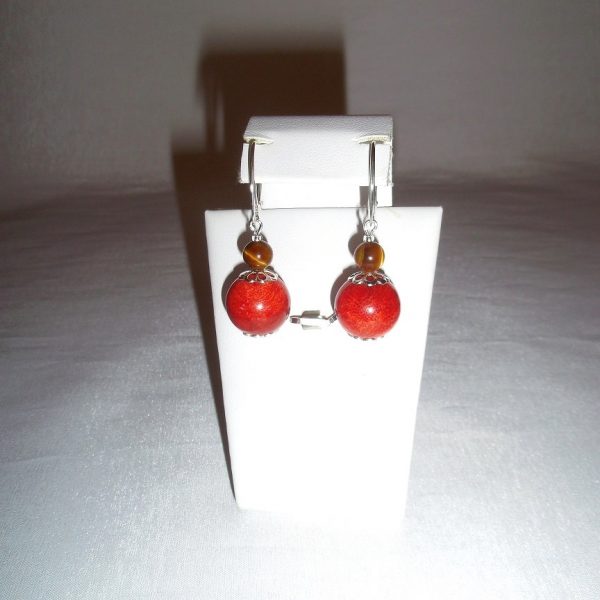 koral tigrie oko náušnice image