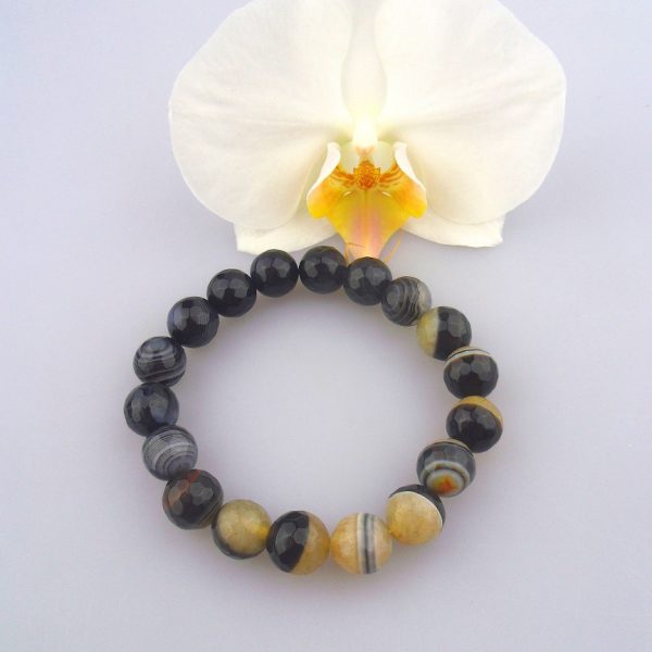 achát náramok čiernooranžový image