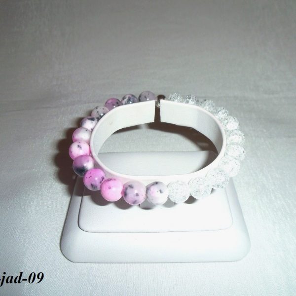 zimný náramok z polodrahokamov - jadeit, kryštál image