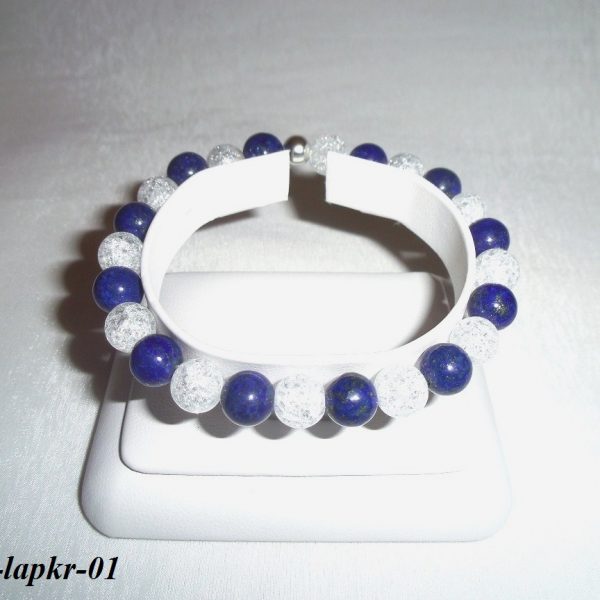 náramok z lapisu lazuli  a kryštálu praskaného image