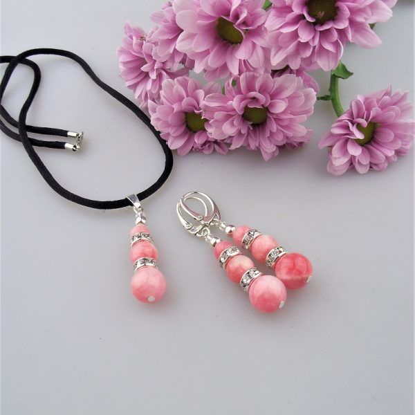 jadeit náušnice prívesok v striebre image