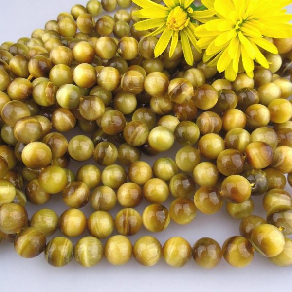 tigrie oko zlaté korálky 10mm image