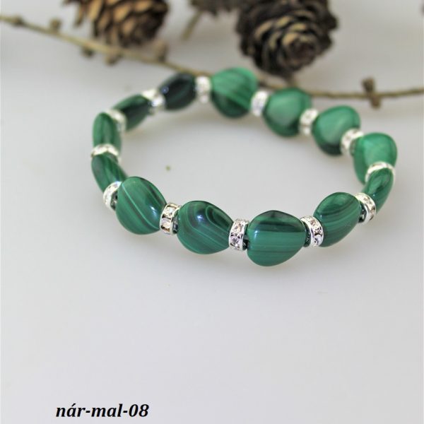 malachit náramok - srdiečka image