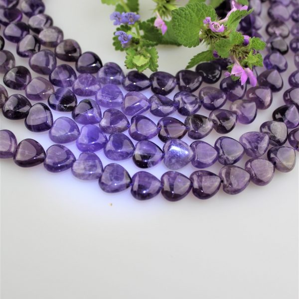 ametyst korálky srdiečka 12mm image