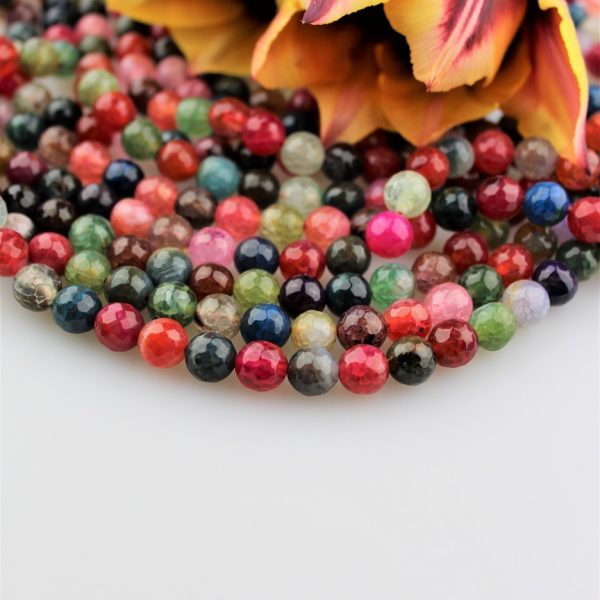 achát korálky 8mm -mix, AKCIA! image