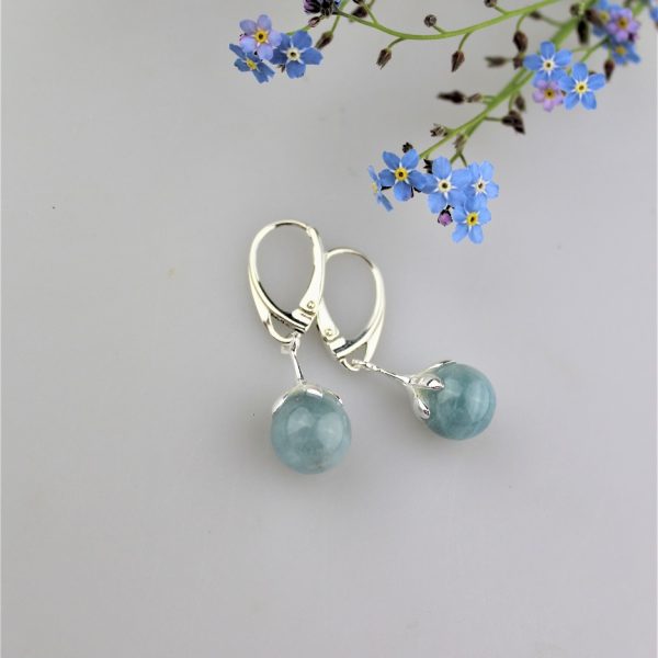 akvamarín náušnice v striebre image