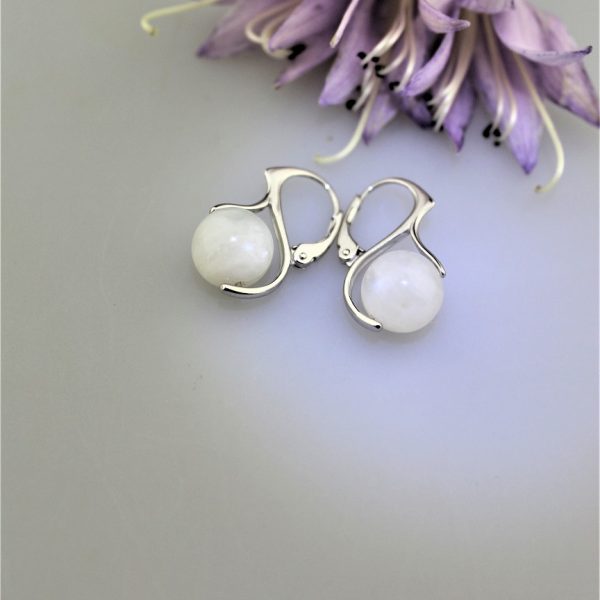 mesačný kameň náušnice v striebre image