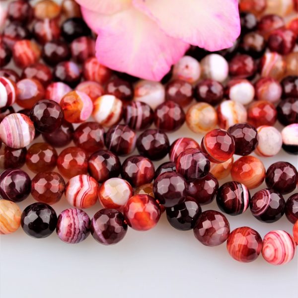achát vínový 10mm korálky brúsené image