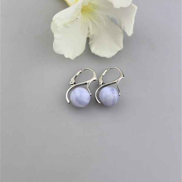 chalcedón náušnice v striebre image