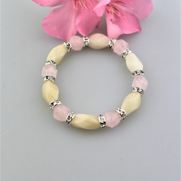 ruženín a jadeit náramok luxusný image