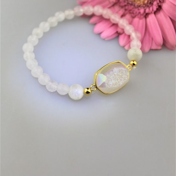 drúza achát, adulár náramok... image