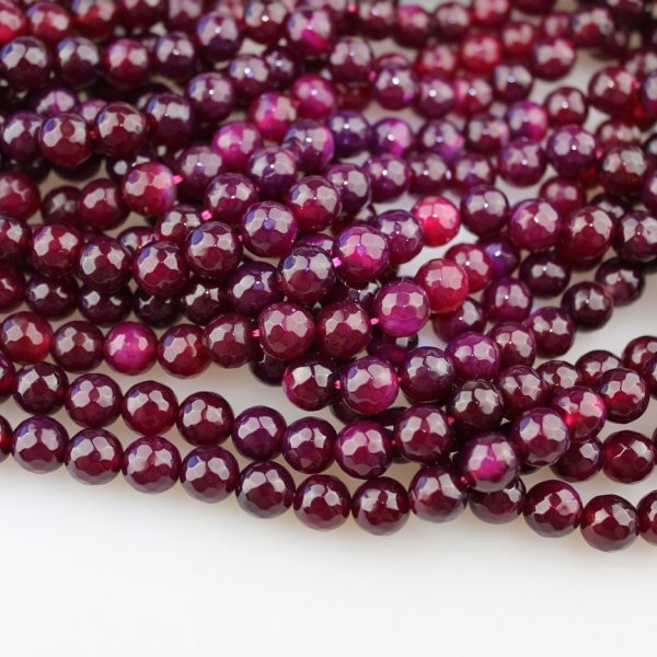 rubínový achát brúsený korálky 8mm image