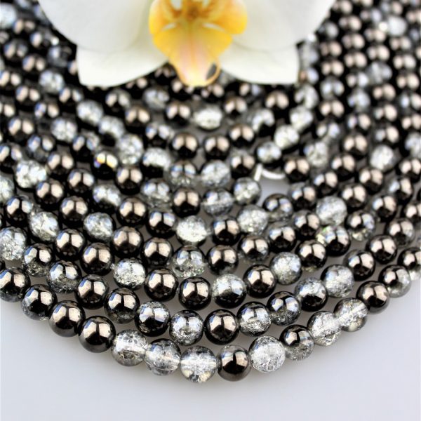 aura krištál 8mm čierno-biely AKCIA! image