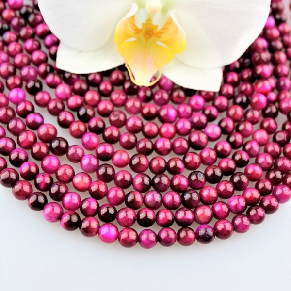 tigrie oko 6mm korálky ružové image